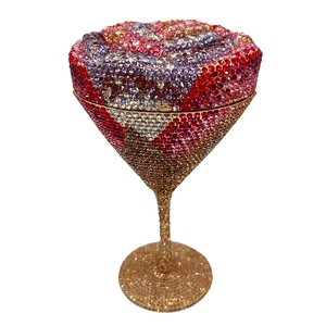 Bolso de Noche de Cristal con Diseño Floral para Mujer, Cartera de Mano con Pedrería Brillante y Cadena Desmontable para Fiesta - Product Image 2