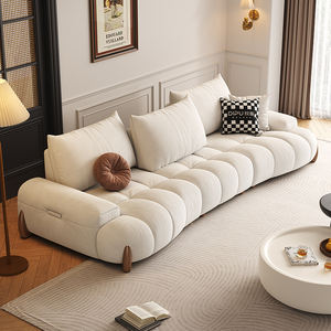 Set furnitur ruang tamu desainer putih krim mewah Modern populer <span class=keywords><strong>Sofa</strong></span> sandaran dapat disesuaikan nyaman untuk rumah apartemen - Product Image 1