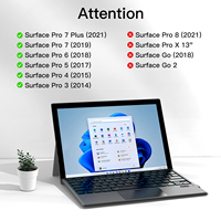 Étui de clavier sans fil Bt avec pavé tactile 7 couleurs clavier magnétique rétroéclairé pour Microsoft Surface Pro 3/4/5/6/7