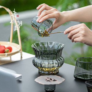 Cuenco de cristal Lotus para enjuague de té con tapa resistente al calor para juego de té Kung Fu - Product Image 3