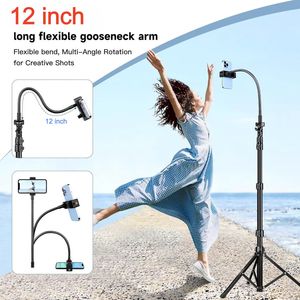 Trépied universel pour téléphone OEM avec vis 1/4, verrouillage rapide, <span class=keywords><strong>pieds</strong></span> antidérapants, bras flexible en col de cygne pour iPhone/Android/appareil <span class=keywords><strong>photo</strong></span> - Product Image 2