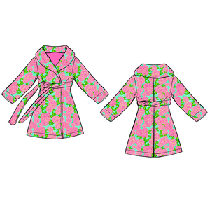 E1 Venta al por mayor: Batas de bebé para niña con estampado de leopardo personalizado, manga larga, tipo cárdigan con frenulum, que contiene algodón. - Product Image 2