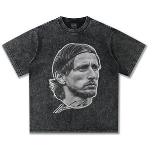 เสื้อยืดคอกลมสีดำล้างสี ทรงหลวม ระบายความชื้น สำหรับวัยรุ่น - Product Image 1