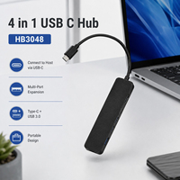Hub USB C 4 en 1 HB3048, adaptateur Type-C vers 2 USB-A et 2 Type-C, puce GL3510, séparateur de données haute vitesse 5 Gbps pour ordinateur portable MacBook