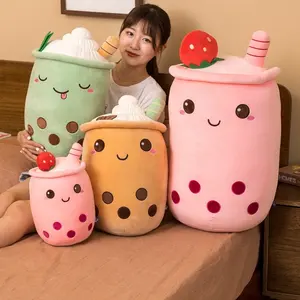 New Design Boba Tea Hugging Pillow Gift For Kids Different Sizes Lovely Ice Cream Boba Bubble Tea Plush Toys