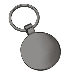 Porte-clés rond 25 mm en laiton et acier inoxydable, porte-monnaie en métal bruni, sans boîte - Product Image 1
