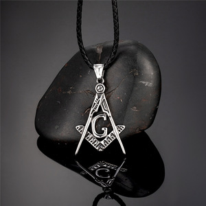 Colgante con Símbolo Masónico, Diseño de la Letra G, Collar para Hombre, Aleación de Zinc, Cadena de 60 cm, Joyería de Regalo - Product Image 4