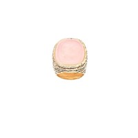 Bague en quartz rose électroplaqué au design français de niche pour femme, style vintage tendance, avec turquoise, pour l'index