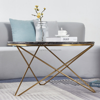 Table basse ronde mobile avec plateau en marbre, design moderne, pour la maison, l'hôtel, le salon, table d'appoint en métal, table à thé, meubles