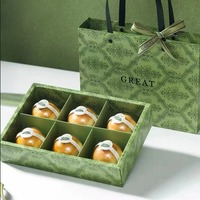 Emballage personnalisé pour chocolats, gâteaux de lune, biscuits et snacks en carton ondulé recyclable de qualité alimentaire, avec logo et taille sur mesure, ruban et pelliculage mat