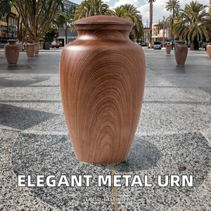 Elegante jarrón de aluminio duradero, contenedor conmemorativo de Metal resistente personalizado para cenizas, diseño de decoración de arte tradicional, forma, capacidad de 1-2L - Product Image 2