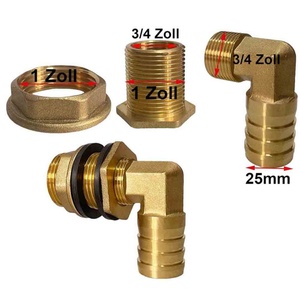 Raccord en laiton pour jardin, connecteur de fût à eau en laiton 90° °   Raccord coudé à barbillon en laiton pour tuyau - Product Image 2