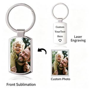 Llavero de Aleación de Zinc con Foto y Texto Personalizados, para Sublimación, Grabado Láser, Recuerdo Personalizado, Anillo para Llaves, Regalo Conmemorativo - Product Image 2