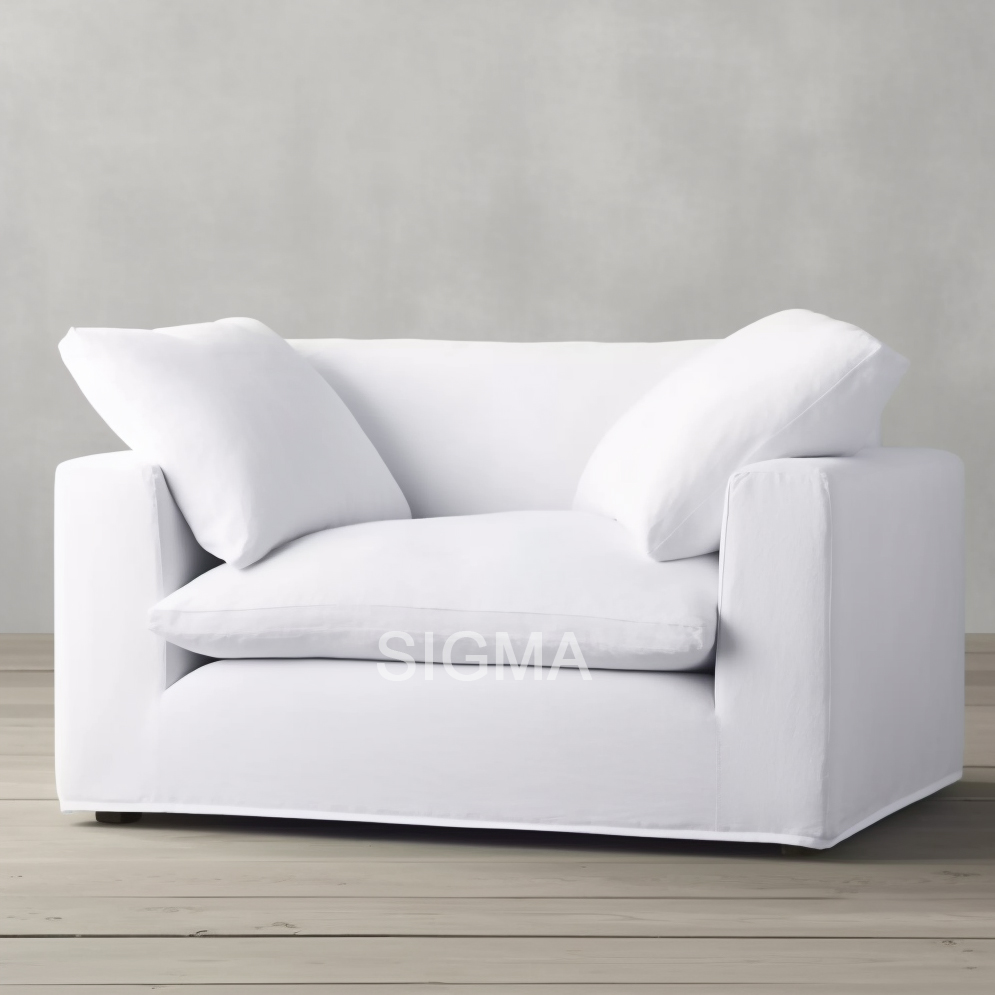 New Arrival Design Sense Fabric Luxury  Soft Modern Home Furniture White Couch Living Room Armrest Sofa Set Furniture