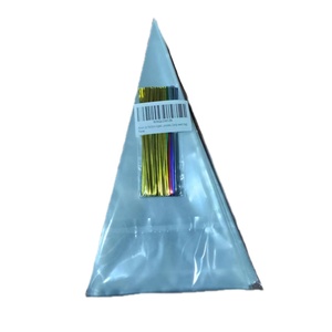 13*25cm Bopp Transparent Triangle <strong>Cone</strong> <strong>Bags</strong> Plastic Cellophane <strong>Sweet</strong> Popcorn Candy <strong>Bags</strong> with Coloured Twist Ties for Party - Product Image 4