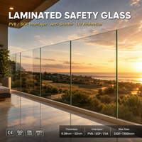Verre trempé stratifié de sécurité de haute qualité, épaisseur 4-12 mm, pour salle de bain, escalier extérieur, murs de bâtiment, rampes, insonorisant, anti-UV