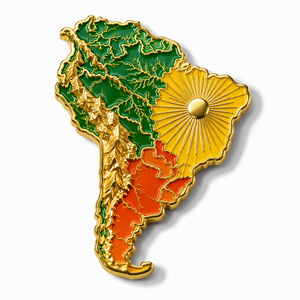 Aimant de réfrigérateur en métal émaillé souple, carte d'Amérique du Sud colorée, logo personnalisé OEM ODM, autocollant magnétique écologique, souvenir - Product Image 1
