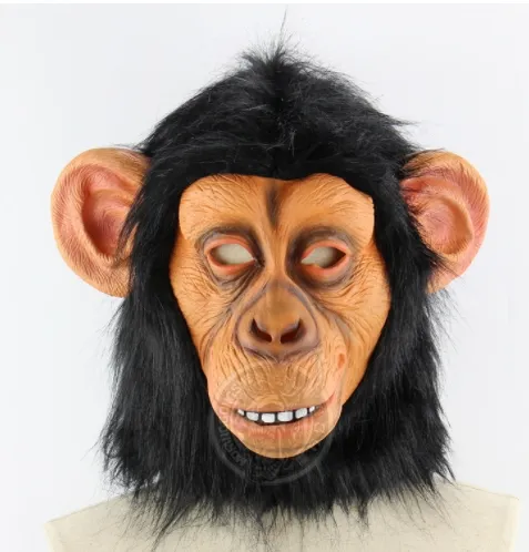 Funny Big Eared Monkeys Passing by during Festivals Halloween Funny Animal Headgear Performance Live Streaming Ape Mask