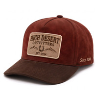 Casquette de baseball en daim à 5 panneaux, structurée, profil haut, bicolore, style vintage, avec logo brodé personnalisé, pour homme, printemps-automne