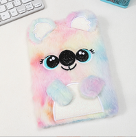Cahier en peluche brodé A5 créatif mignon fille cadeau cahier en peluche petit ours dessin animé livre en peluche