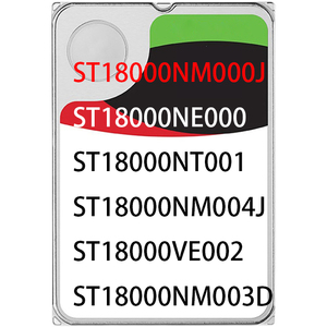 ฮาร์ดดิสก์ไดรฟ์สำหรับเซิร์ฟเวอร์ NAS ของแท้ ขนาด 18TB รุ่น ST18000NM000J ST18000NE000 ST18000NT001 ST18000NM004J ST18000VE002 ST18000NM003D - Product Image 1
