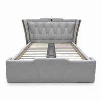 Modernes Luxuriöses PU-Leder-Bett mit Stauraum und Minimalistischem Design für Hotels und Haushalte