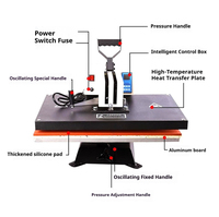 Presse à chaleur oscillante manuelle de style coréen pour t-shirts, bannières, casquettes