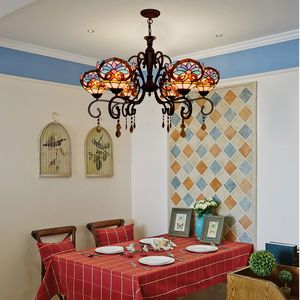 <span class=keywords><strong>Tiffany</strong></span> di Vetro Colorato Libellula Rossa Barocco Retro Camera Da Letto di Cristallo Vintage Classic Sala da pranzo Ha Portato Lampadario - Product Image 3