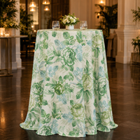 Nappe rectangulaire en polyester à motif floral personnalisé, prix d'usine, vente en gros, pour mariages, événements et location de fêtes