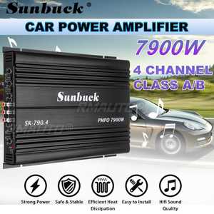 เครื่องขยายเสียงรถยนต์ 12V 7900W แบบหลายช่องสัญญาณ เครื่องเสียงรถยนต์ทรงพลัง ซับวูฟเฟอร์ อลูมิเนียมอัลลอยด์ เครื่องขยายเสียงสเตอริโอในรถยนต์ - Product Image 1