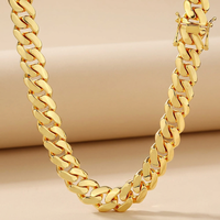 Chaîne et bracelet cubains lisses pour hommes style Hip Hop, en laiton massif, bijoux personnalisables et polis, accessoires de mode.