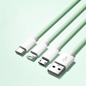 الأكثر مبيعًا شاحن عالمي <span class=keywords><strong>3</strong></span> في 1 شاحن USB متعدد الاستخدامات شحن لهاتف iPhone Micro USB Type C مع عملية تجديل نايلون - Product Image 5