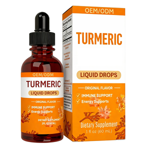 Gouttes buvables de curcuma pour adultes - Soutient la santé immunitaire et la production d'énergie - Saveur originale - Flacon de 60 ml - Dose de 2 ml - Product Image 1