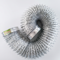 Tuyau flexible industriel HJSJ pour système de ventilation CVC, conduit flexible en aluminium non isolé pleine taille, pour montage mural, en feuille d'aluminium pour cuisine