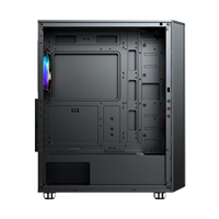 Vente chaude ATX Gaming Mid Tower PC Case Verre trempé et conception de maille métallique pour armoire d'ordinateur de bureau