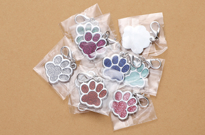 Animal Cat Dog Paw Pet Footprint <b>Charms</b> Glitter Pendant DIY Jewelry Making - Product Image 5