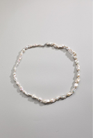 Collier tendance en perles d'eau douce baroques de qualité AAAAA en matériau naturel, avec chaîne à maillons plaquée or cuivre et breloque - Conforme CE ASTM