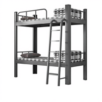Lit superposé moderne à deux étages, réglable, avec rangement, cadre en métal, gain de place, portable, pour entrepôt, chambre à coucher, école