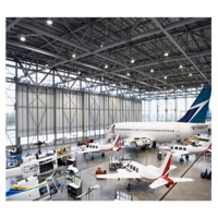 Structure en acier préfabriquée LF à longue portée pour hangar d'avions avec toit en treillis et conception à faible coût