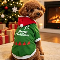 Sweat à capuche de Noël pour animaux de compagnie avec motif de bois de renne et bonnet de Père Noël, costume de fête pour petits et moyens chiens et chats