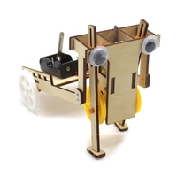 Robot en bois OKYN-G6715 tirer chariot matériel paquet modèle scientifique bricolage jouet
