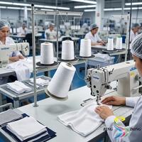 Fil à coudre 100% polyester filé 40/2 blanc brut / Fil à coudre Hilos De Coser Échantillon gratuit TKT120 40s/2 50/2 pour la couture de vêtements à grande vitesse