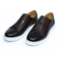 Nouveauté - Chaussures en cuir tendance pour hommes, style skate, lacets, semelle plate, chaussures décontractées, style course à pied, chaussures de sport