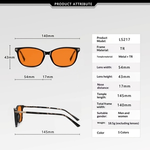 Lentes Naranjas OEM con Bloqueo de Luz Azul al 100%, Armazón Cuadrado TR90 Negro Unisex, Ligeros, Venta al Por Mayor, Moda, Alta Calidad - Product Image 4