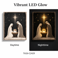 Impression sur toile originale en gros, Art mural LED, Décoration suspendue religieuse de Noël, Numérique pour la maison et les fêtes, Fourniture en gros