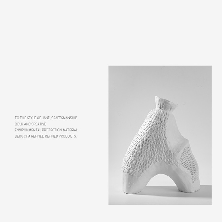 Nordic creative for living room decoration hydroponic flower arrangement irregularly shaped white ceramic vases