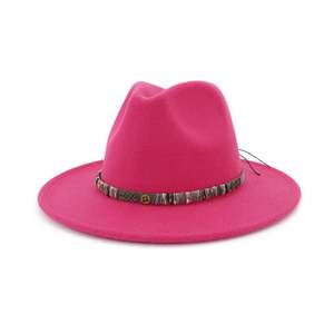 Chapeau haut de forme classique X3034 pour femme, à large bord, avec boucle de ceinture, unisexe, noir, en feutre 100 % laine, corps de chapeau doux - Product Image 2