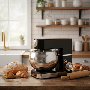 Batteur sur socle SOHEF 1300W 5L pour la pâtisserie, 6 vitesses avec fonction Pulse, LED, ABS, pour la cuisine à domicile |   Meilleur <span class=keywords><strong>prix</strong></span> pour hôtel, restaurant, maison - Product Image 1