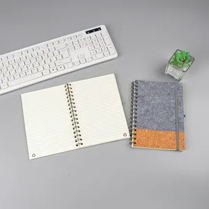 Kualitas Terbaik ramah lingkungan bahan Felt sekolah siswa Hardcover buku catatan Spiral Harga Murah Notebook desain