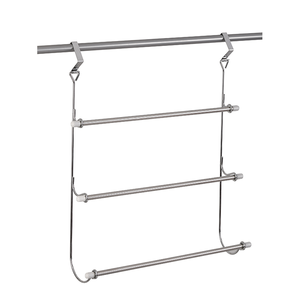 Venta caliente lavandería de metal 3 niveles montado <span class=keywords><strong>en</strong></span> la pared Airer tubo de acero ropa plegable secado sobre percheros de <span class=keywords><strong>puerta</strong></span> - Product Image 3